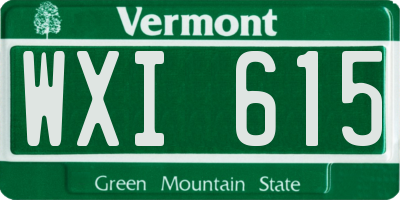 VT license plate WXI615