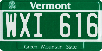VT license plate WXI616