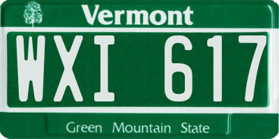 VT license plate WXI617