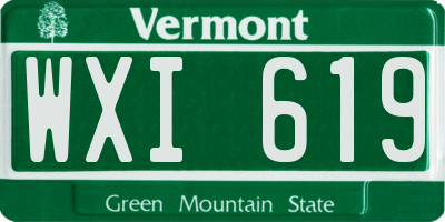 VT license plate WXI619