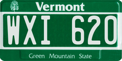 VT license plate WXI620
