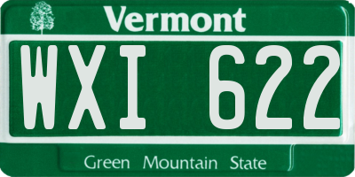 VT license plate WXI622
