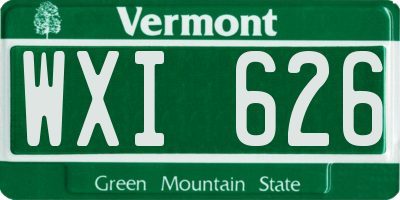 VT license plate WXI626