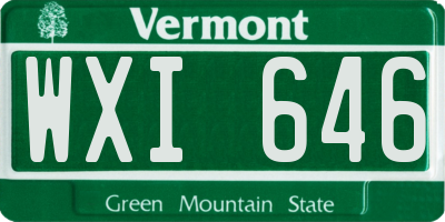 VT license plate WXI646