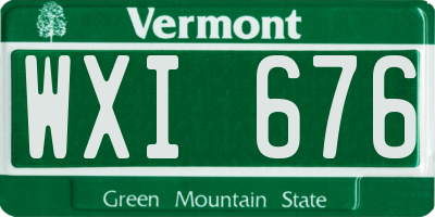 VT license plate WXI676