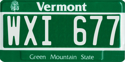 VT license plate WXI677