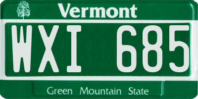 VT license plate WXI685