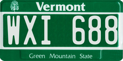 VT license plate WXI688