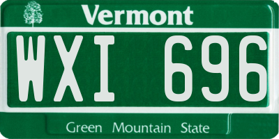 VT license plate WXI696