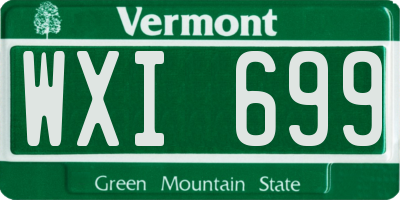 VT license plate WXI699