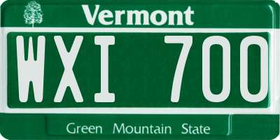 VT license plate WXI700