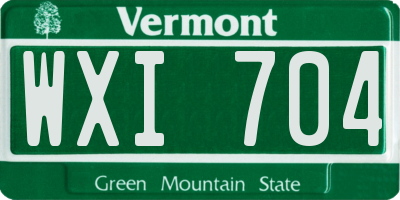 VT license plate WXI704