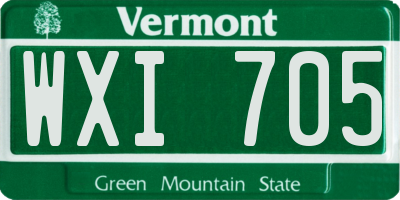 VT license plate WXI705