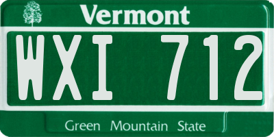 VT license plate WXI712