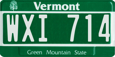 VT license plate WXI714