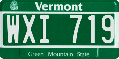 VT license plate WXI719