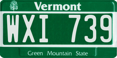 VT license plate WXI739