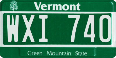 VT license plate WXI740