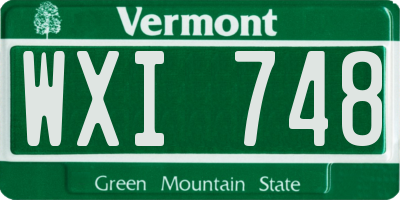 VT license plate WXI748