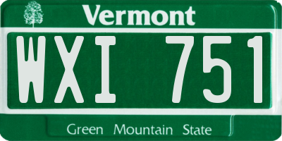 VT license plate WXI751