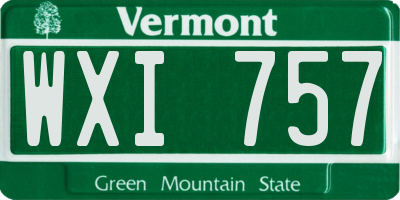 VT license plate WXI757