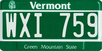VT license plate WXI759