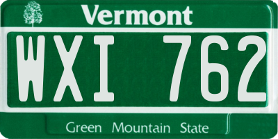VT license plate WXI762