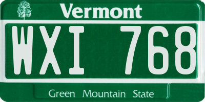 VT license plate WXI768