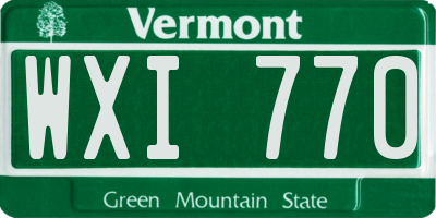 VT license plate WXI770