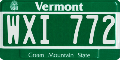 VT license plate WXI772