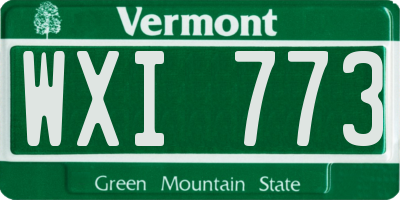 VT license plate WXI773