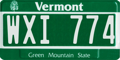 VT license plate WXI774