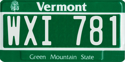 VT license plate WXI781