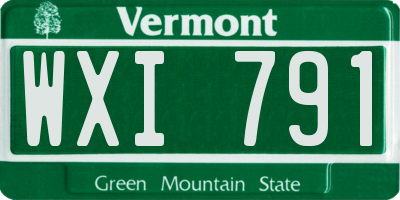 VT license plate WXI791