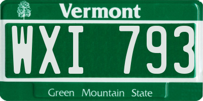 VT license plate WXI793