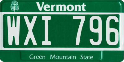 VT license plate WXI796