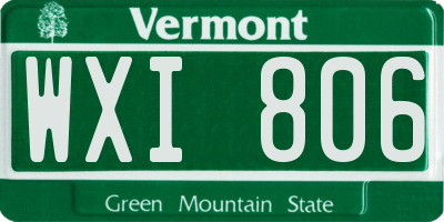 VT license plate WXI806