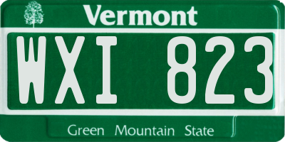 VT license plate WXI823