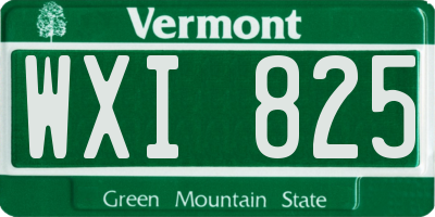 VT license plate WXI825