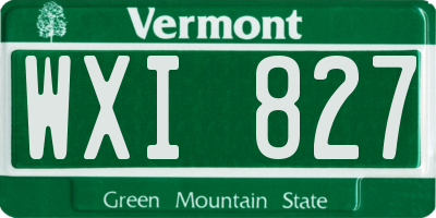 VT license plate WXI827