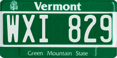 VT license plate WXI829