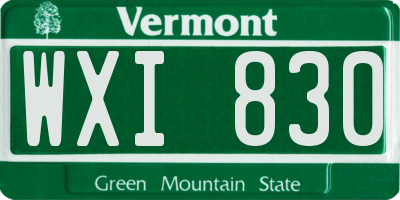 VT license plate WXI830