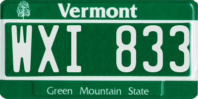 VT license plate WXI833