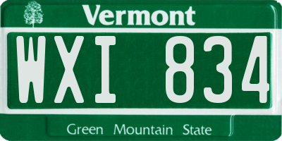 VT license plate WXI834