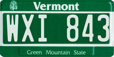 VT license plate WXI843