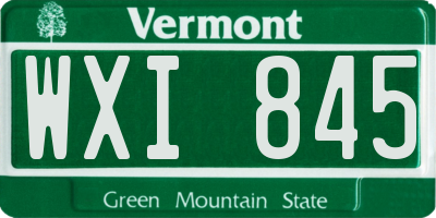 VT license plate WXI845