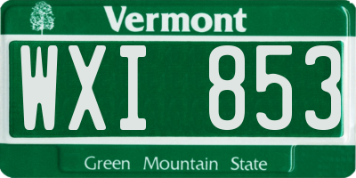 VT license plate WXI853