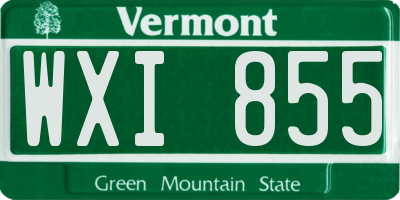 VT license plate WXI855