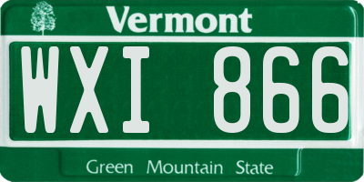 VT license plate WXI866