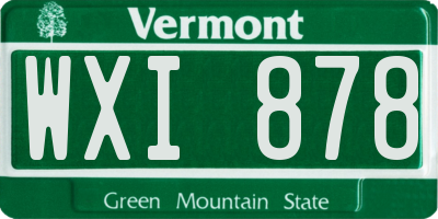 VT license plate WXI878